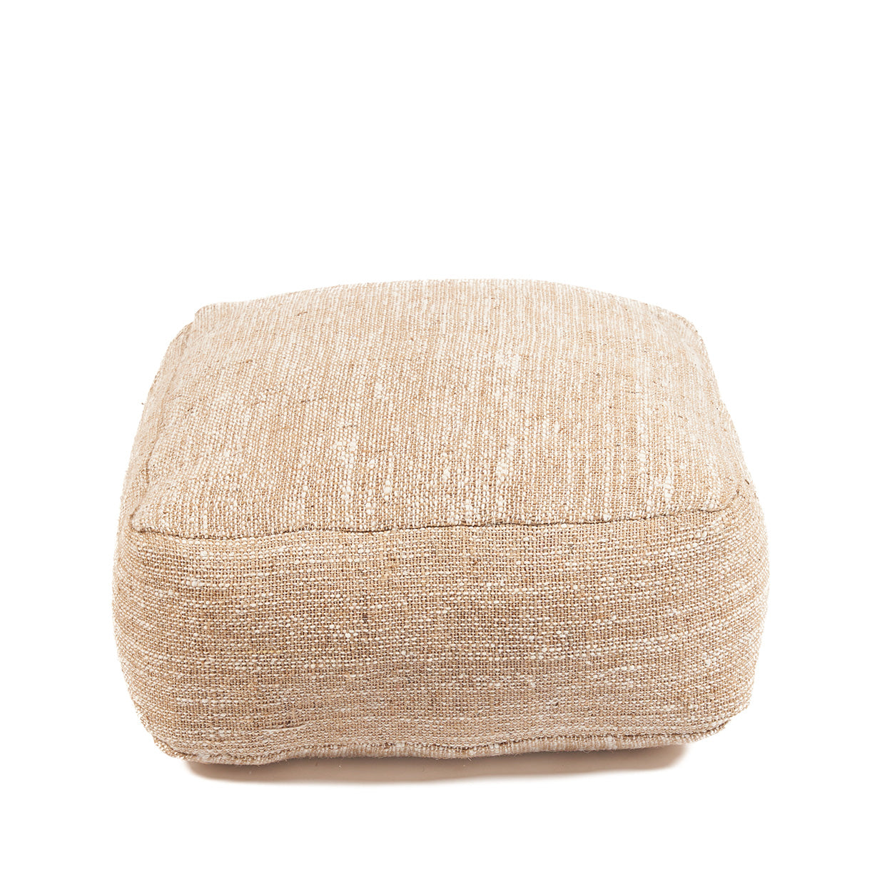 Pouf carré en coton flammé beige 60 cm