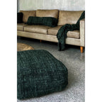 Pouf carré en coton tissé vert forêt 60 cm, vue 4