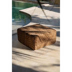 Pouf carré en jacinthe d'eau tressée 60 cm, vue 3