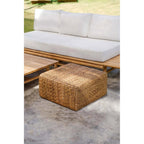 Pouf carré en jacinthe d'eau tressée 60 cm, vue 5