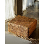 Pouf carré en jacinthe d'eau tressée 60 cm, vue 6