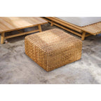 Pouf carré en jacinthe d'eau tressée 60 cm, vue 7