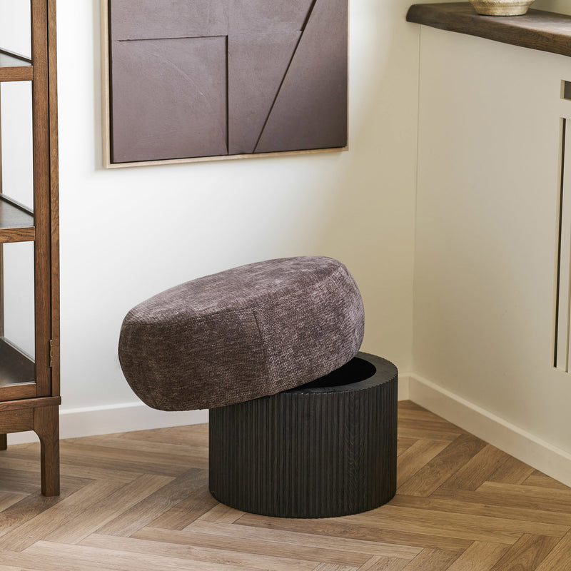Dimensions Pouf Christchurch braun Chenille geriffelter Sockel