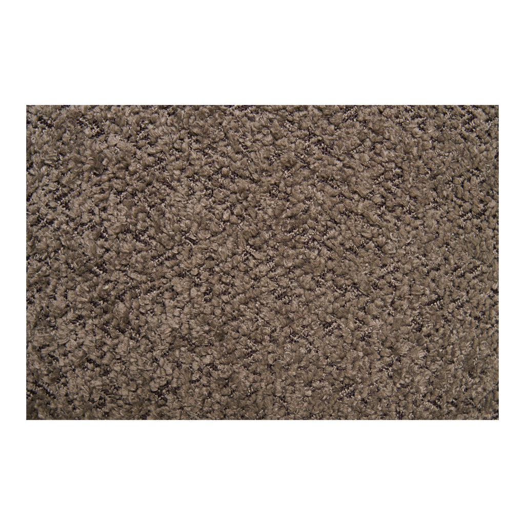 Pouf Medas bouclé brun bicolore texture serrée détail matière gros plan