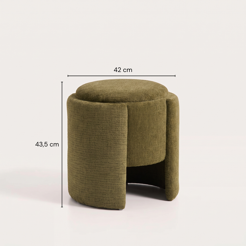 Dimensions Opbergpoef Walsdorf chenille olijfgroen 42 cm