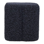 Pouf Durban bouclé bleu marine forme trèfle vue de face