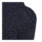Pouf Durban bouclé bleu marine forme trèfle vue de détail