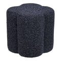 Pouf Durban bouclé bleu marine forme trèfle