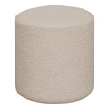 Pouf Ejby bouclé beige naturel cylindrique ø34x36 cm vue de face
