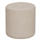 Pouf Ejby bouclé beige naturel cylindrique vue de face