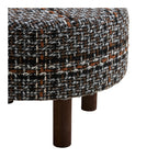 Pouf Falkirk tweed chiné pieds bois vue de détail