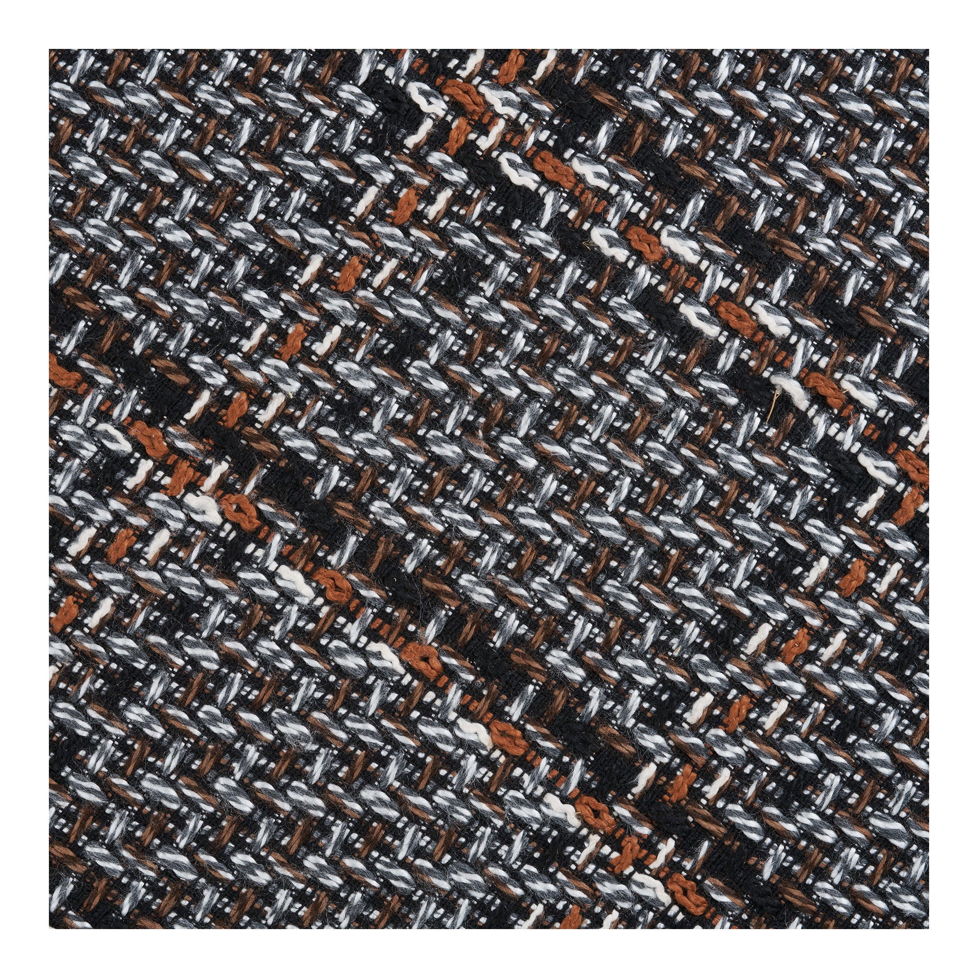Pouf Falkirk tweed chiné pieds bois vue de détail