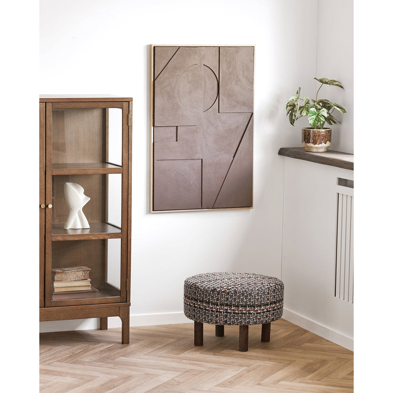Dimensions Pouf Falkirk tweed chiné pieds bois