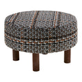 Pouf Falkirk tweed chiné pieds bois