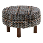Pouf Falkirk tweed chiné pieds bois