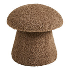 Pouf Enna fausse fourrure marron 45 cm vue de face