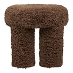 Pouf Gisborne fausse fourrure brune vue de face