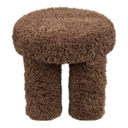 Pouf Gisborne fausse fourrure brune vue de détail
