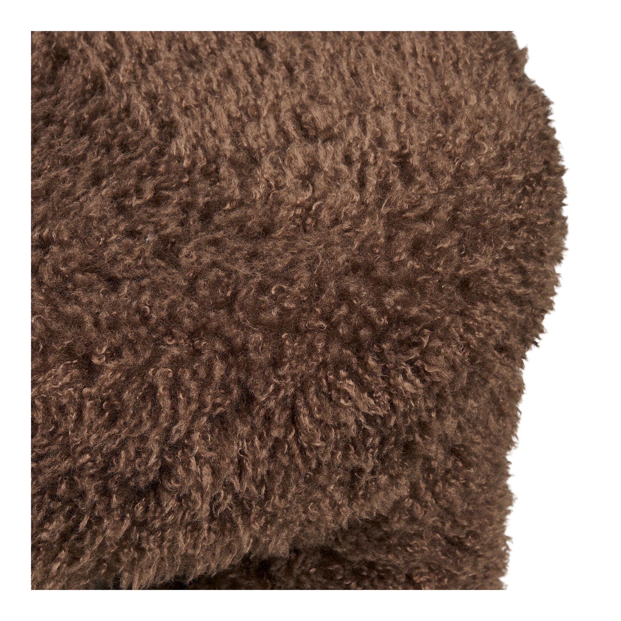 Pouf Gisborne fausse fourrure brune vue de détail