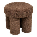 Pouf Gisborne fausse fourrure brune