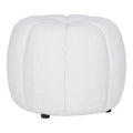 Pouf Paisley teddy blanc cassé lobes capitonnés vue trois quarts