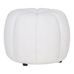 Pouf Paisley teddy blanc cassé lobes capitonnés vue trois quarts