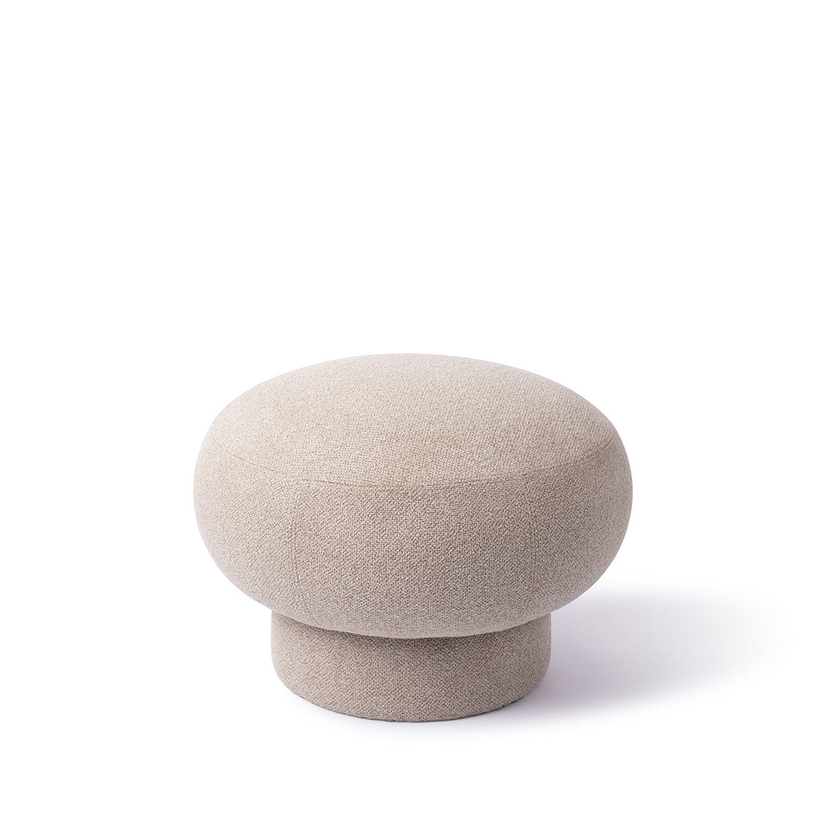 Pouf rond Anoo beige en forme de champignon vu de face