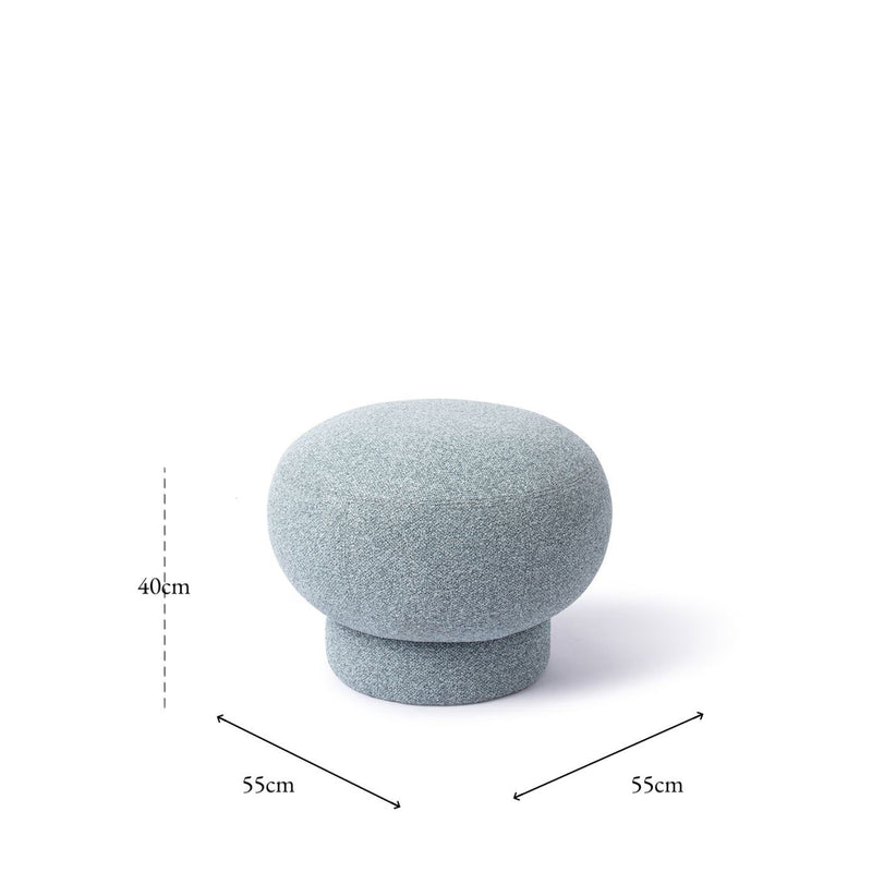 Dimensions Round Anoo pouf in blue fabric ø 55 cm