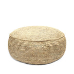 Pouf rond Flores en raphia crocheté 60 cm