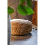 Pouf rond en jacinthe d'eau tressée 60 cm, vue 3