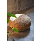 Pouf rond en jacinthe d'eau tressée 60 cm, vue 6