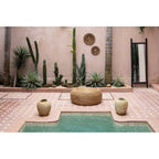 Pouf rond en jacinthe d'eau tressée 60 cm, vue 7