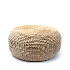 Pouf rond en jacinthe d'eau tressée 60 cm