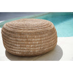 Pouf rond en jonc de mer crocheté 60 cm, vue 3
