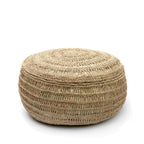Pouf rond en jonc de mer crocheté 60 cm