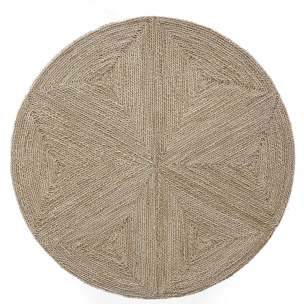 Pouf rond en jonc de mer tressé 100 cm, vue 8