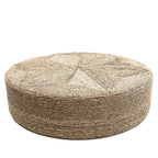 Pouf rond en jonc de mer tressé 100 cm