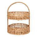 Présentoir 2 niveaux Anadia corde papier naturel anse arquée Ø29 H39 cm vue de face
