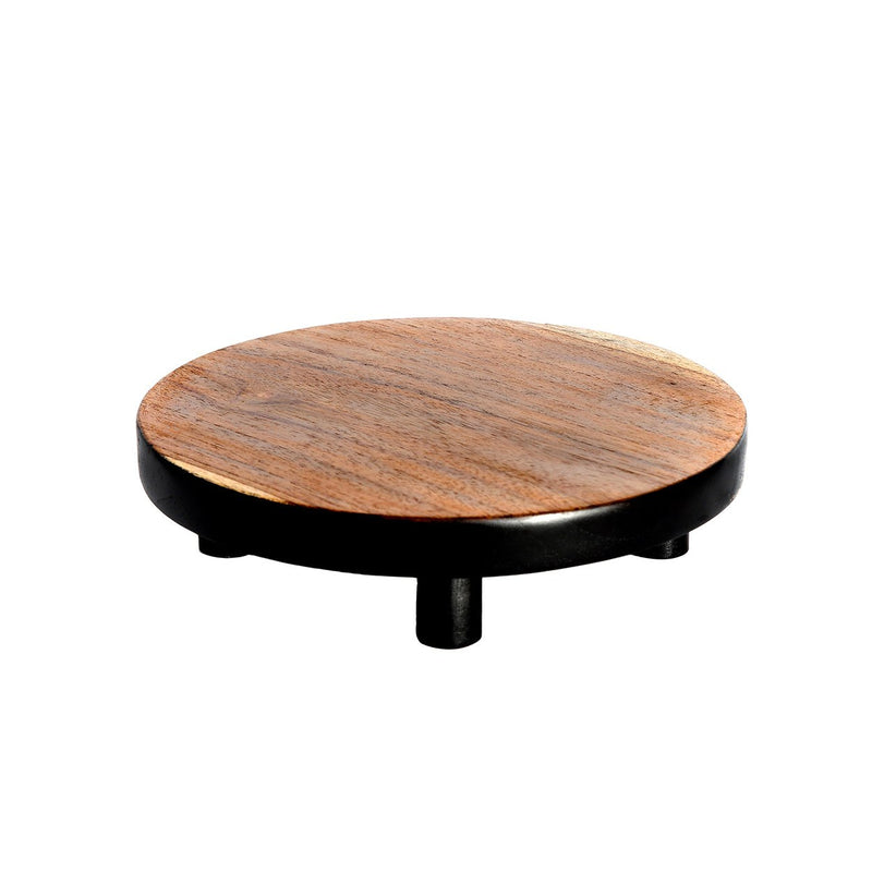 Dimensions Présentoir à gâteau Bondi en teck bicolore 17 cm
