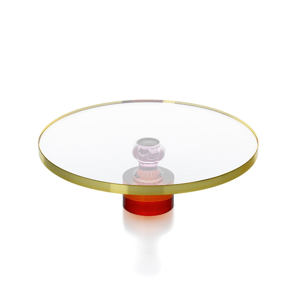 Présentoir à gâteau Gemstone en verre coloré 33 cm en situation