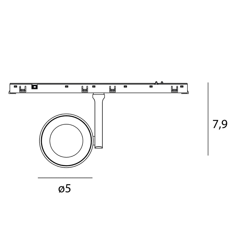 Dimensions Proyector Micro11 orientable 5 W negro