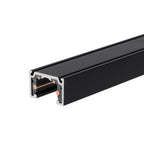 Rail aimanté Micro11 noir vu en coupe avec ses conducteurs tenus dans un isolant noir