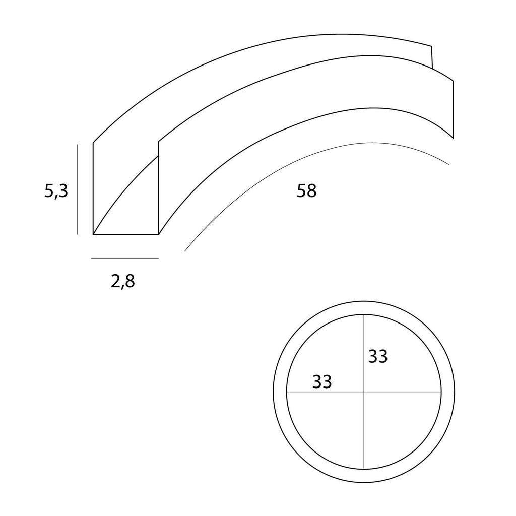 Rail aimanté Magnetic courbe en saillie profil haut 55 cm noir, vue 4