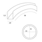 Rail aimanté Magnetic courbe en saillie profil haut 55 cm noir, vue 4