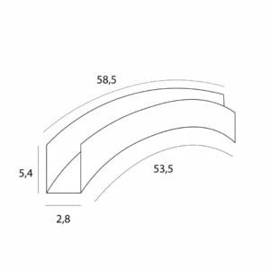 Rail aimanté Magnetic courbe en saillie profil haut 55 cm noir, vue 5