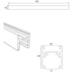 Rail aimanté Magnetic en saillie profil bas 2 m noir, vue 3