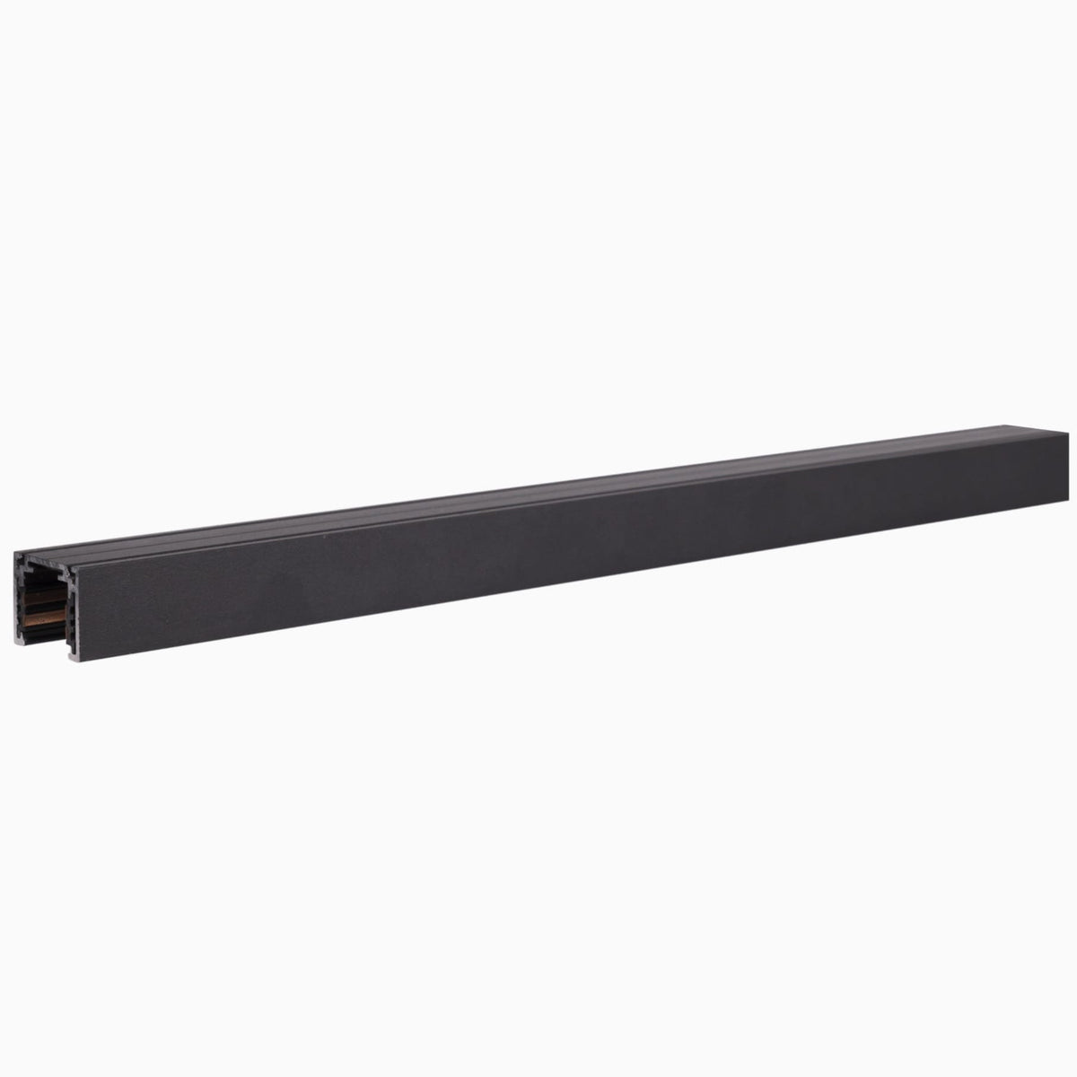 Rail aimanté Magnetic profil bas métal noir vu de trois quarts