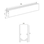 Rail aimanté Magnetic en saillie profil haut 1 m blanc, vue 3