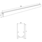 Rail aimanté Magnetic en saillie profil haut 2 m blanc, vue 3
