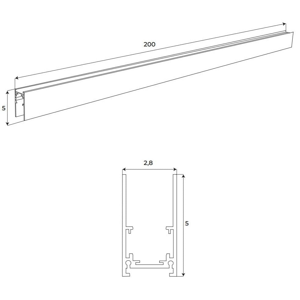Rail aimanté Magnetic en saillie profil haut 2 m blanc, vue 3